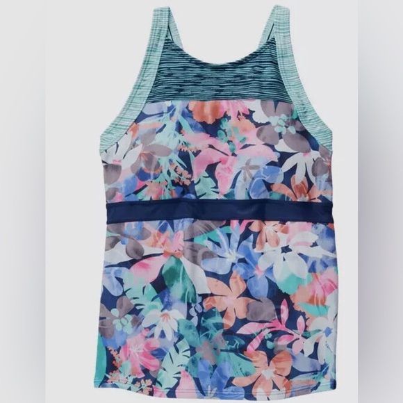 NWT Athleta Girl Floral Surfs Up Tankini Sz XXL 16 - Picture 2 of 4